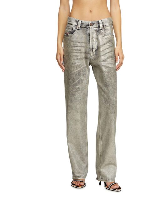 DIESEL Gray 1988 D-Ark Cotton Jeans With Laminated Effect