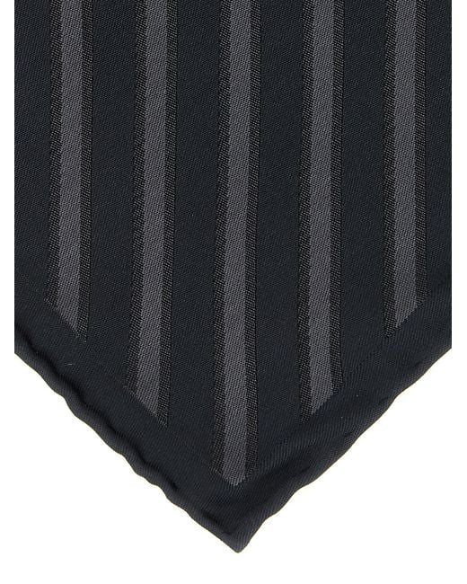 Brunello Cucinelli Black Silk Pocket Square Accessory for men