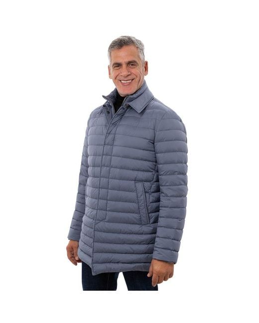 Herno Blue Polyester Coat Clothing for men