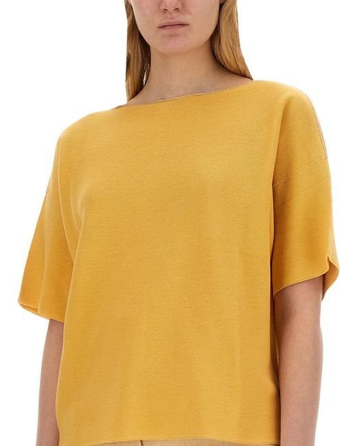 Fabiana Filippi Yellow Cotton Tops Jumpers