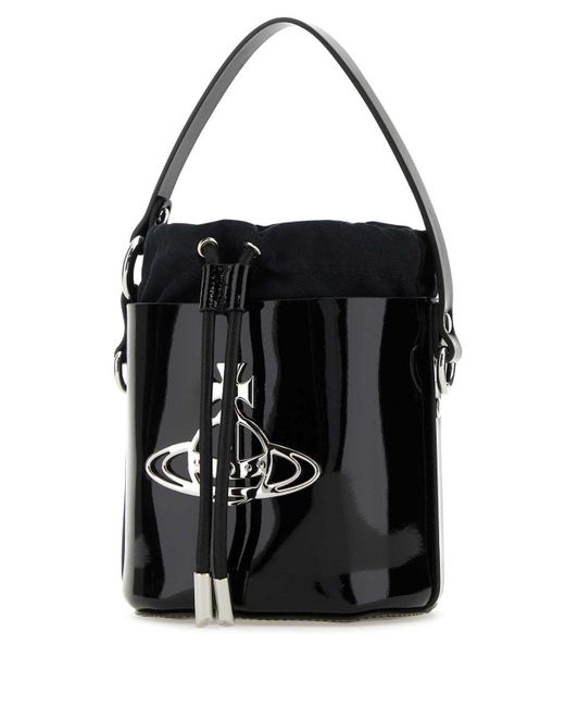 Vivienne Westwood Black Leather Small Daisy Bucket Bag