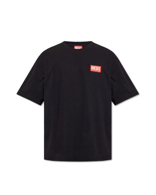 DIESEL Black 't-nlabel-l1' T-shirt, for men