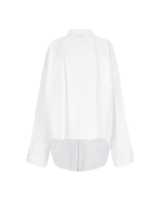 Balenciaga White Oversize Shirt With Pocket