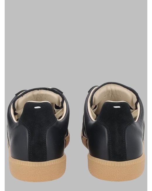 Maison Margiela Black Sneakers Replica Leather Trainers for men