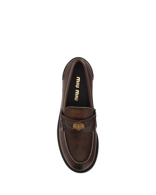 Miu Miu White Leather Loafers