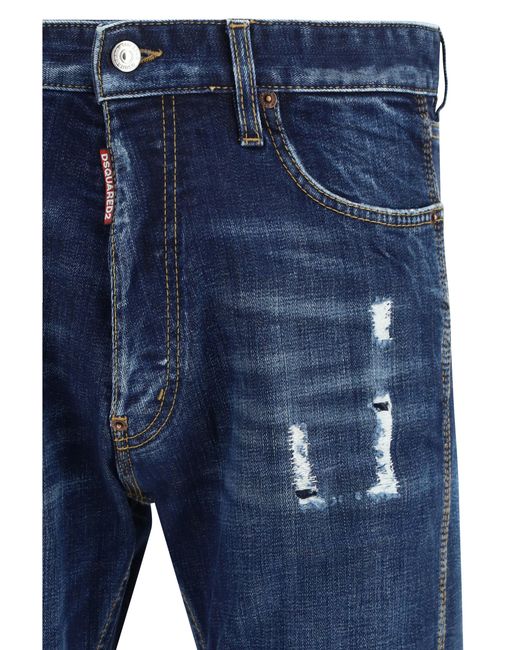 DSquared² Blue Teddy Mini Front Jeans Cotton for men