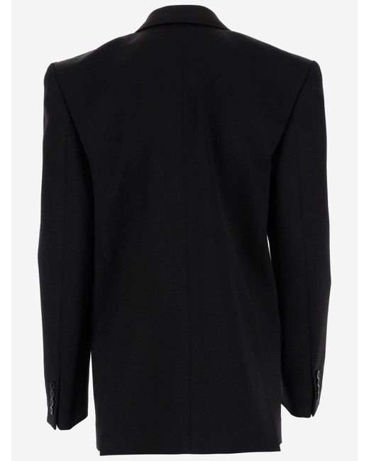 Saint Laurent Black Oversized Wool Jacket