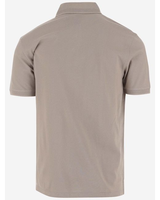Emporio Armani Gray Cotton Polo Shirt With Logo for men