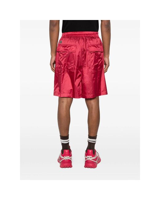 Moncler Red Drawstring Shorts for men