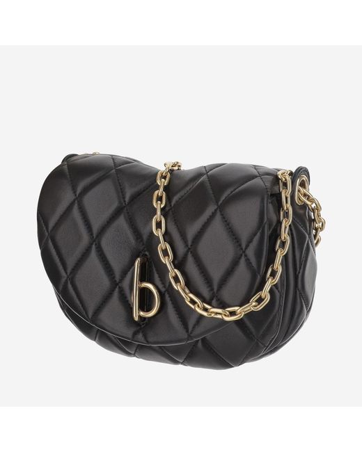 Burberry Black Quilted Leather Rocking Horse Bag Lamb Shoulder