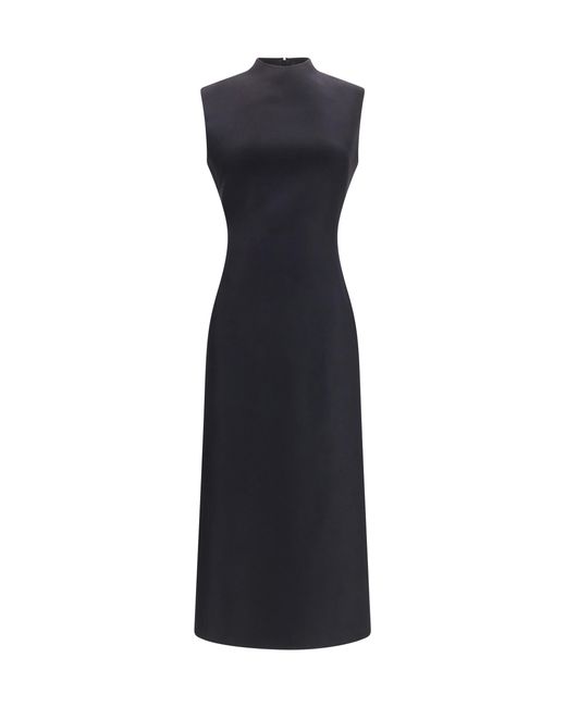 Maison Margiela Black Dress, Virgin Wool Midi, Fleece (Ovis Aries)