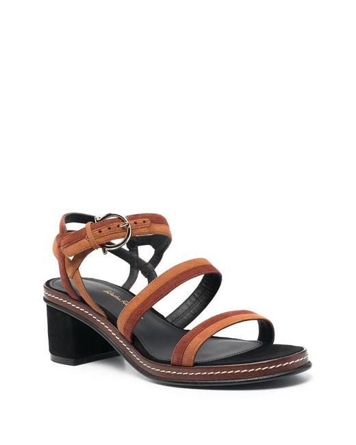 Ferragamo Black Two-Tone Leather Sandals