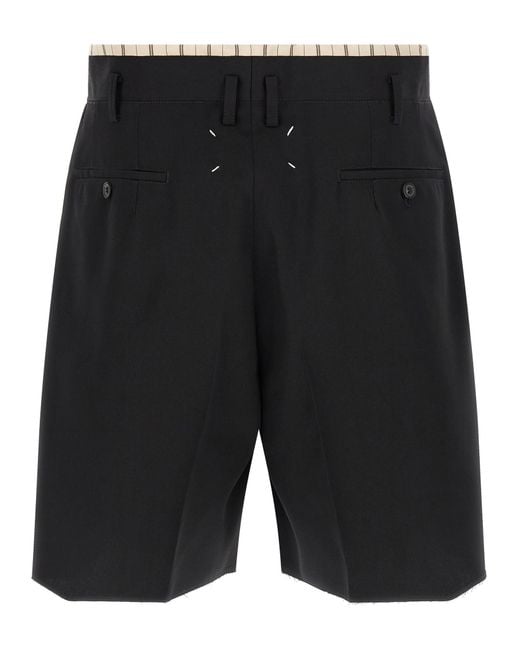 Maison Margiela Black Lining Insert Bermuda Shorts for men