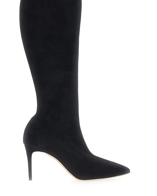 Casadei Black Boots Julia Suede Stretch