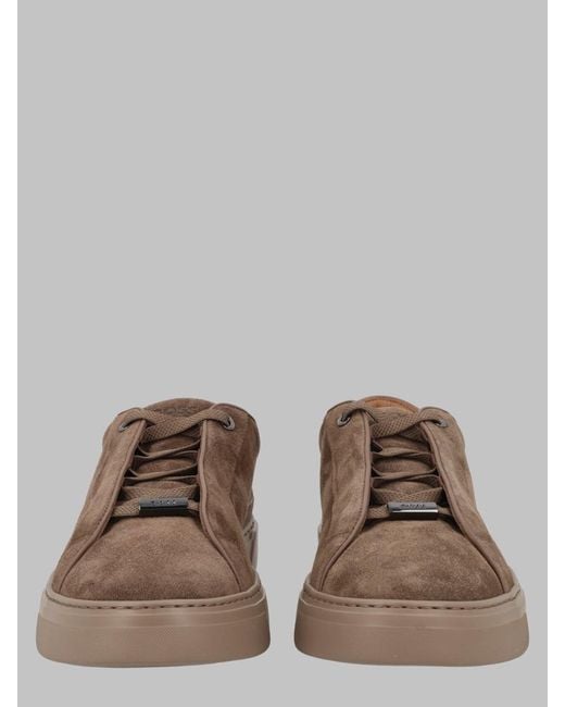 Boss Brown Sneakers Garytenn Leather Calf Loafers for men