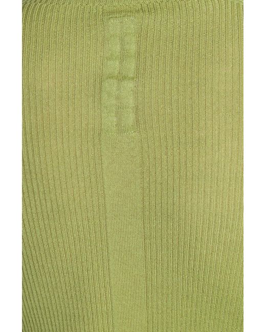 Rick Owens Green Ribbed Round Knitwear for men