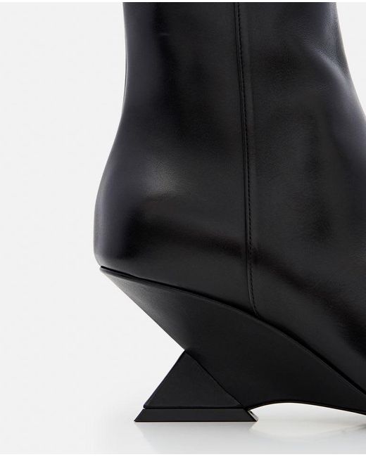 The Attico Black 60Mm Cheope Leather Ankle Boots
