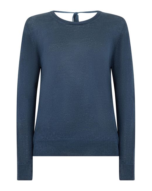 120% Lino Blue Linen Sweater