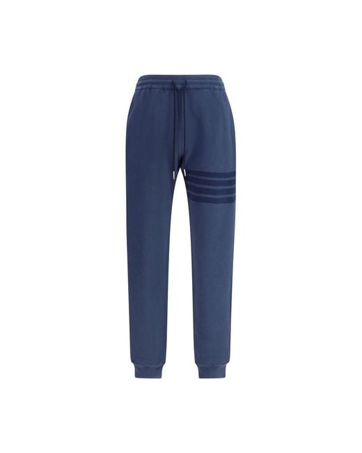 Thom Browne Blue Cotton Casual Pants for men