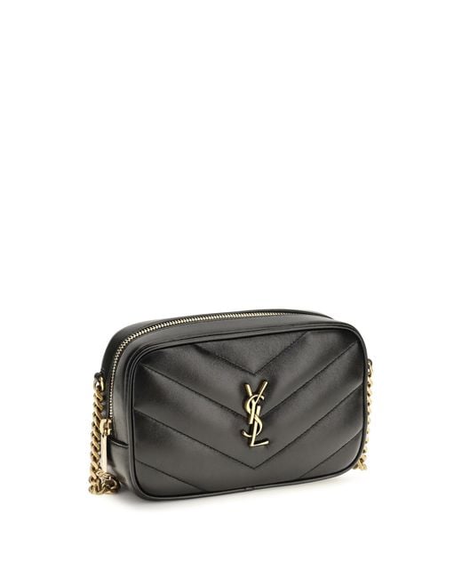 Saint Laurent Gray Shoulder Bag Daytona Lamb Leather