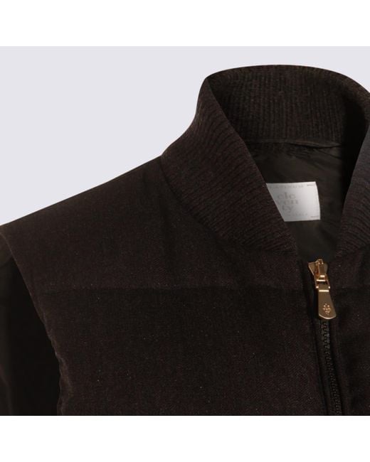 Eleventy Black Wool Down Jacket