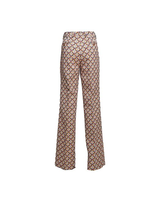 Etro Brown Allover Floral Printed Straight-leg Trousers