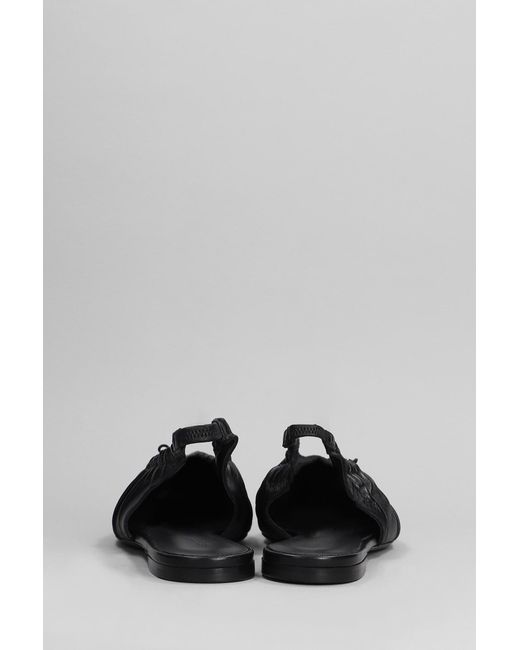 Nensi Dojaka Gray Ballet Flats In Black Leather