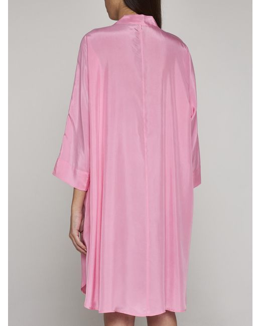 P.A.R.O.S.H. Pink Sunny Silk Habotai Dress