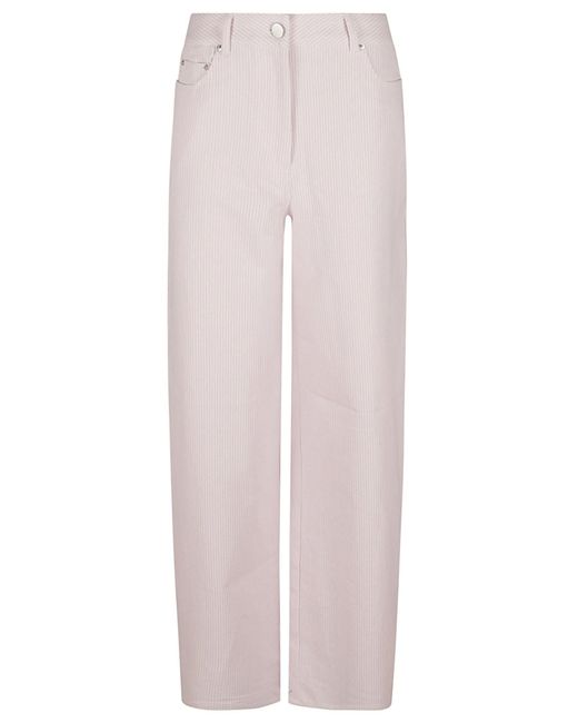 REMAIN Birger Christensen White Cocoon Striped Trousers