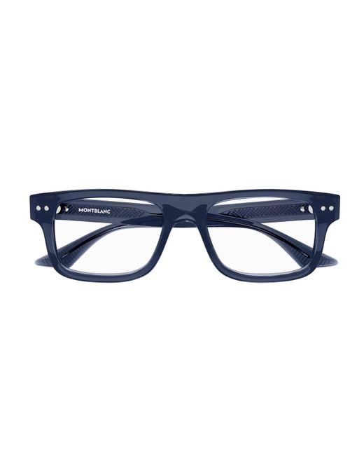 Montblanc Blue Mb0289O Linea Snowcap Eyeglasses for men