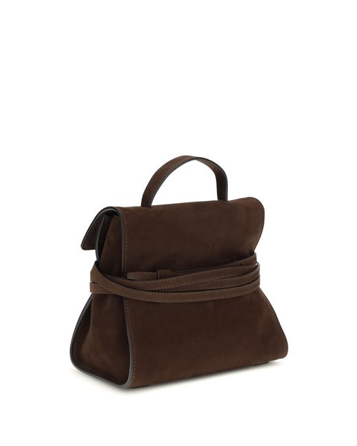 Moschino Brown Handbag Tie Me Calf Leather Handbags