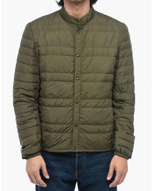 Woolrich Green Light Quilted Down Jacket Clothing Coats for men