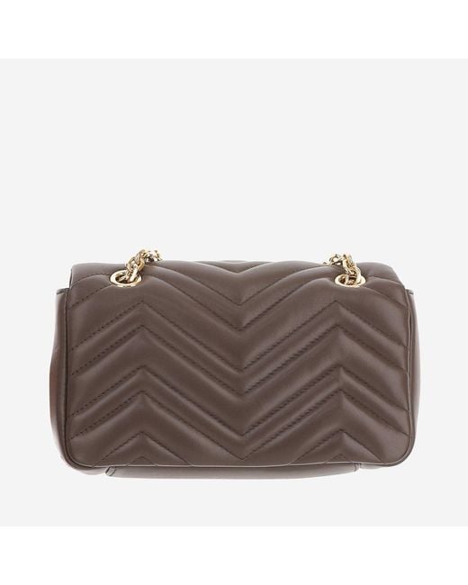 Gucci Brown Shoulder Bag Lamb Leather