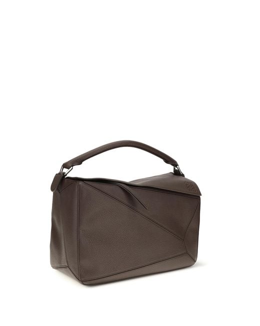Loewe Brown Shoulder Bag Large Puzzle Calfskin Calf Leather for men
