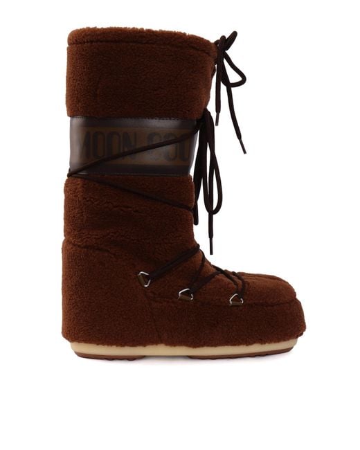 Moon Boot Brown Mb Icon Fleece Boots Booties