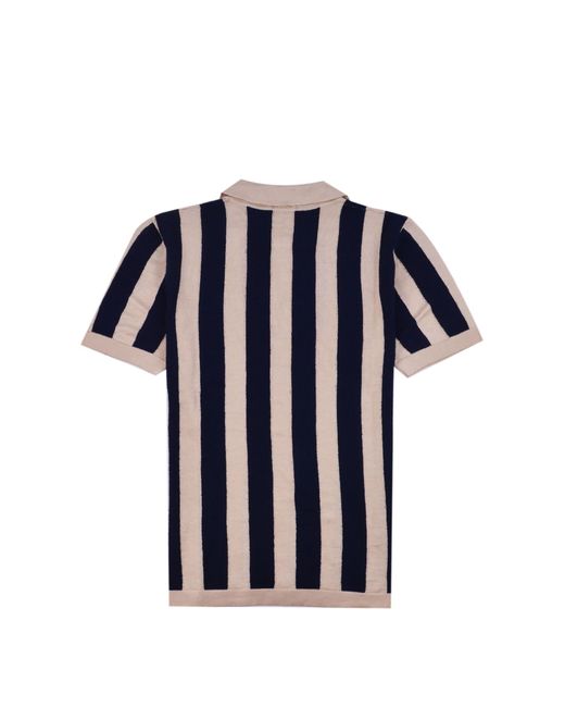Drumohr Blue Striped Polo Shirt for men
