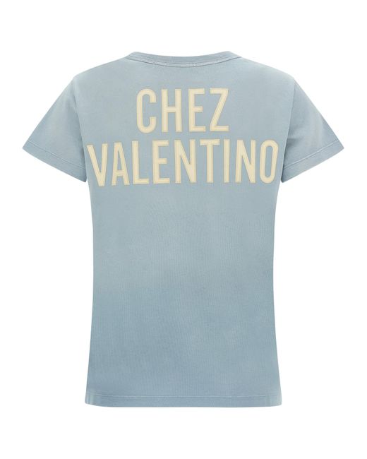 Valentino Garavani Blue Panther Lady T-Shirt Cotton