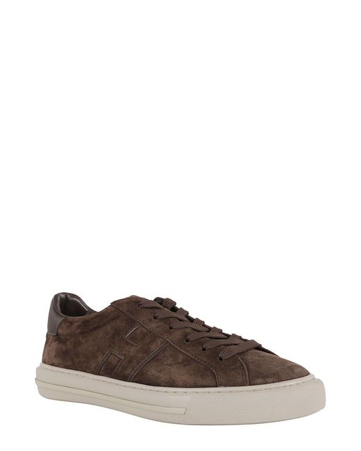 Hogan Brown H691 Lace-Up Sneakers With Suede Upper And Memory Foam Comfort for men