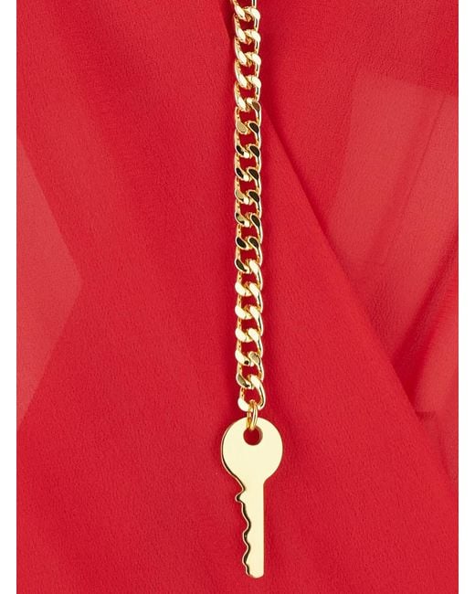 Elisabetta Franchi Red Georgette Top Viscose Tops
