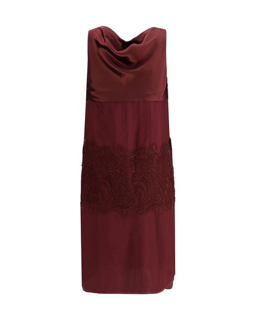 Ferragamo Red Draped Dress
