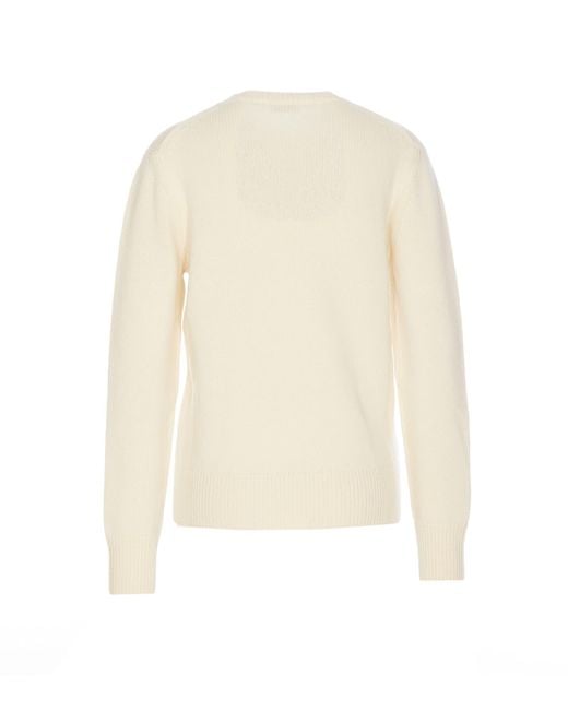 Burberry White Ekd Wool Cashmere Sweater