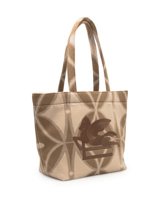 Etro Natural Shopping Bag With Logo for men