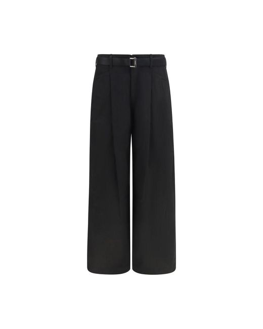 Sacai Black Cotton Chino Pants for men