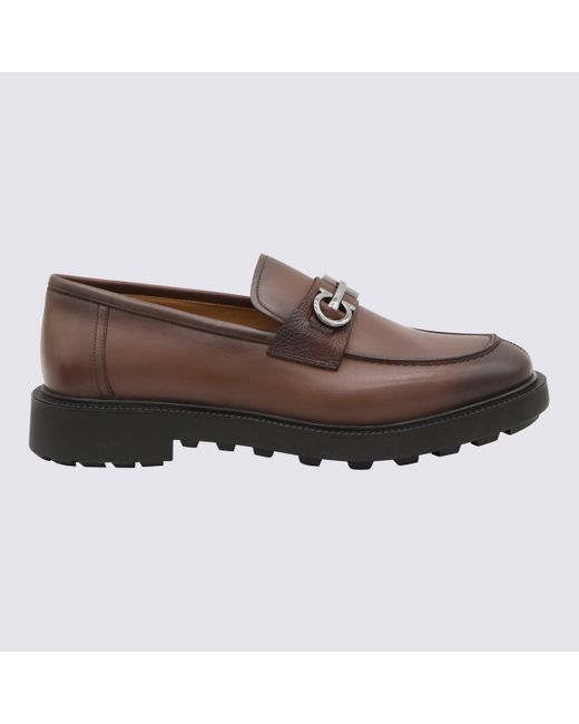 Ferragamo Brown Leather Loafers for men