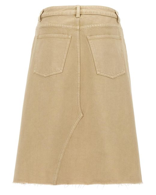 Tory Burch Natural 'Deconstructed Midi' Skirt