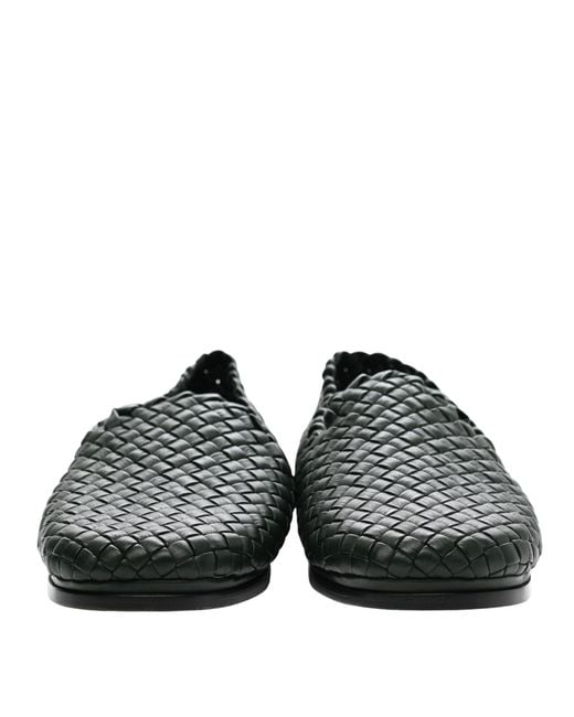 Bottega Veneta Black Nappa Intrecciato Loafers for men