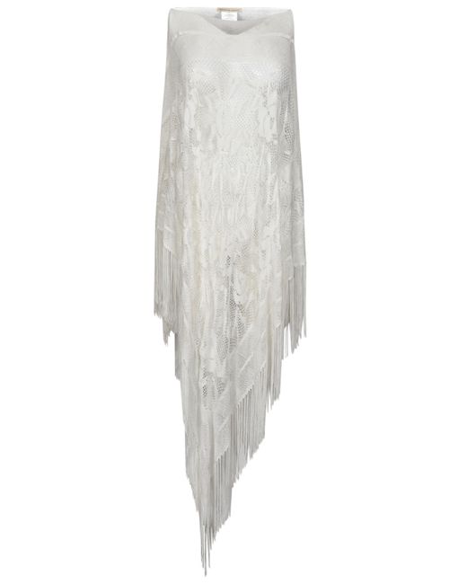 Faliero Sarti White Mesh Sleeveless Dress