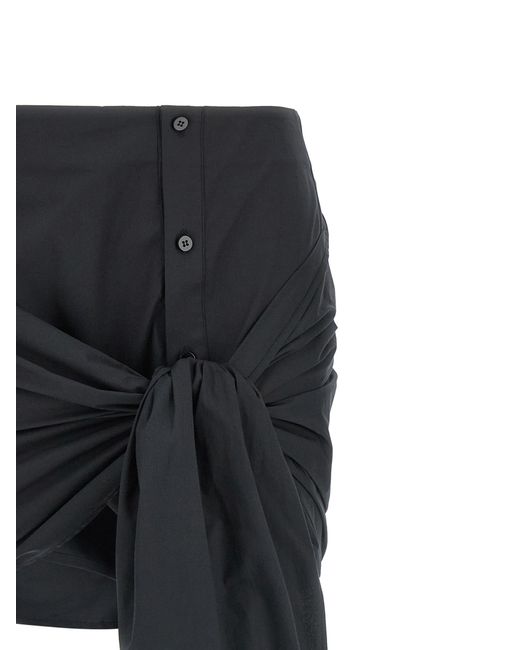 The Attico Black Bow Skirt