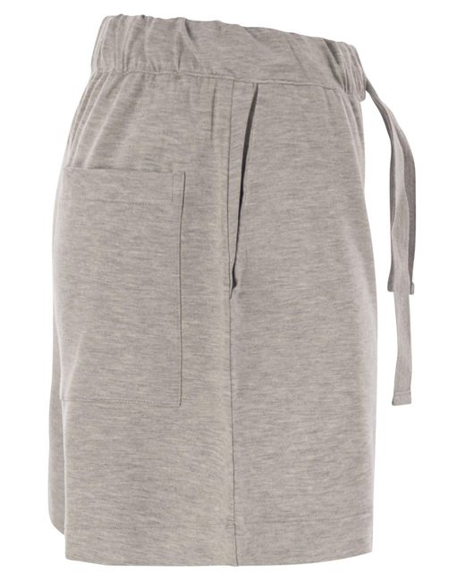 Majestic Filatures Gray Shorts With Drawstring Waist
