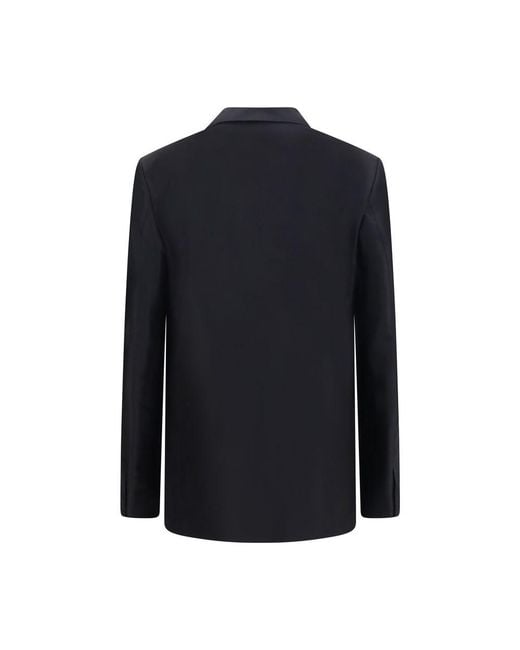 Gucci Blue Silk Jacket Clothing